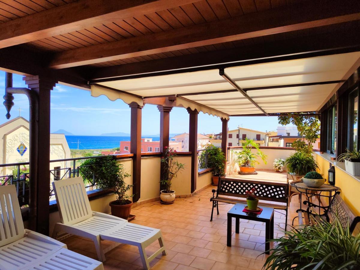 "Appartamento Del Mare Gliaca" Con Vista Isole Eolie,Ampia Terrazza,Wifi E Parcheggio Privato Gratuito Piraino Exteriör bild